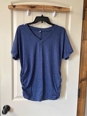 NWT Women's V-Neck Short Sleeve Top - Blue